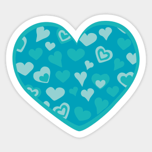 Turquoise sweet love hearts Sticker